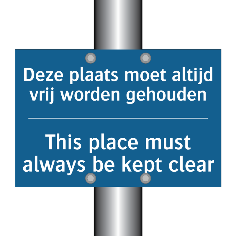 Deze plaats moet altijd vrij worden /.../ - This place must always be kept /.../