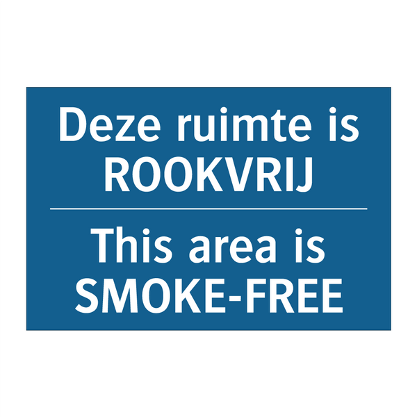 Deze ruimte is ROOKVRIJ - This area is SMOKE-FREE