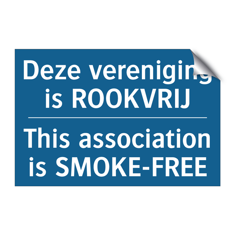 Deze vereniging is ROOKVRIJ - This association is SMOKE-FREE