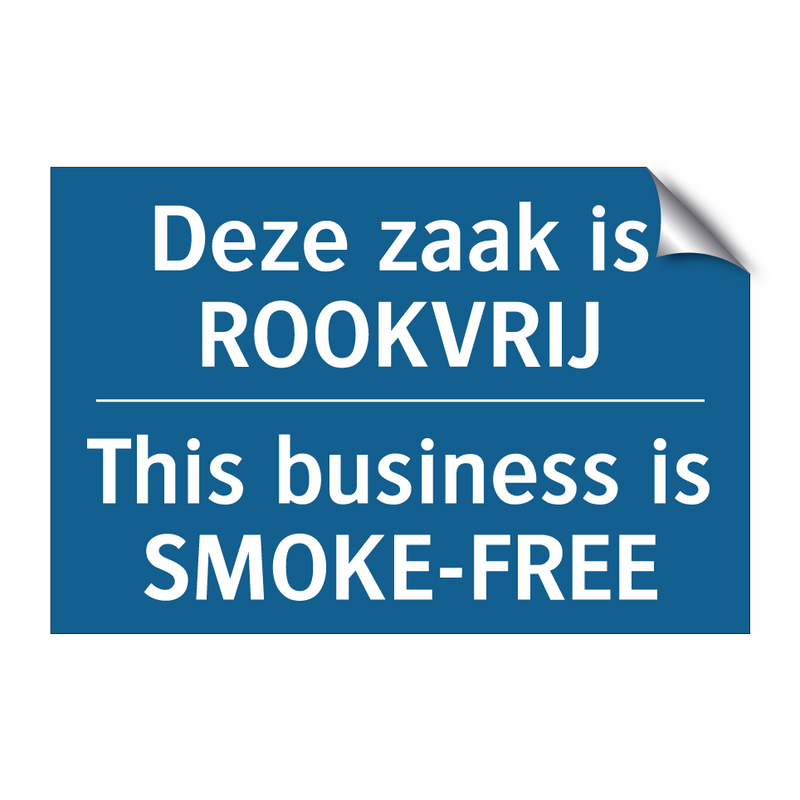 Deze zaak is ROOKVRIJ - This business is SMOKE-FREE