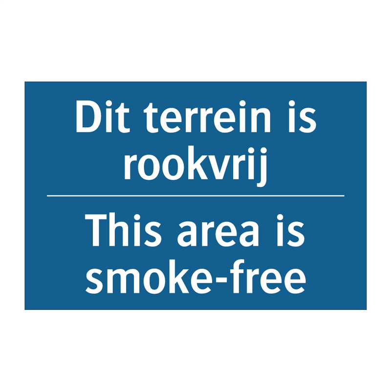 Dit terrein is rookvrij - This area is smoke-free