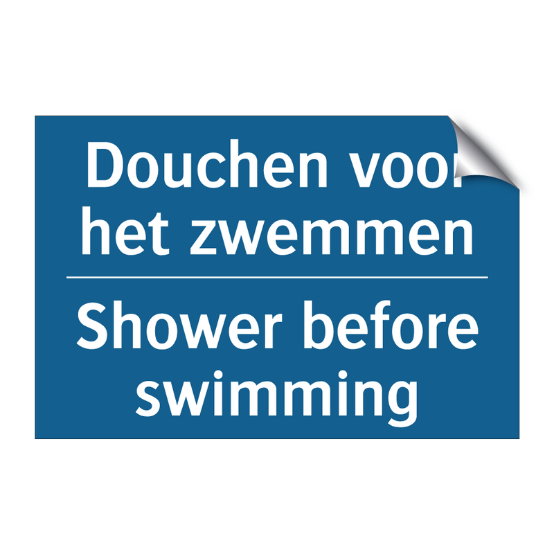 Douchen voor het zwemmen - Shower before swimming