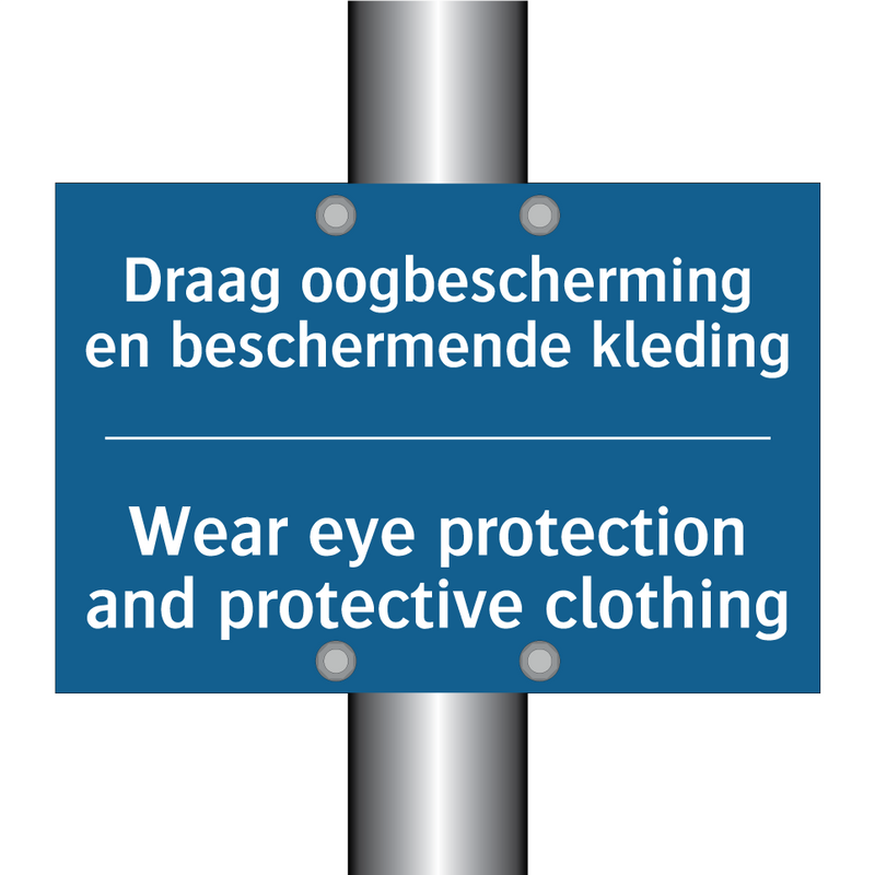 Draag oogbescherming en beschermende /.../ - Wear eye protection and protective /.../