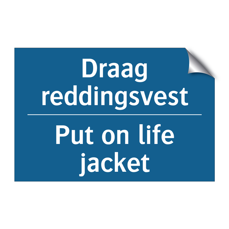 Draag reddingsvest - Put on life jacket & Draag reddingsvest - Put on life jacket