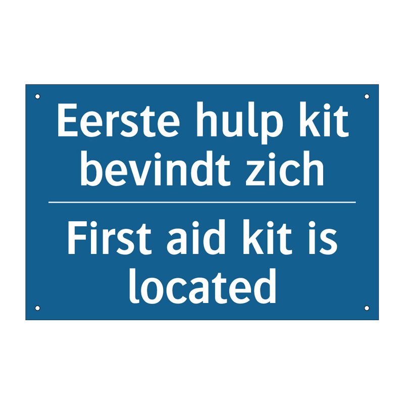 Eerste hulp kit bevindt zich - First aid kit is located