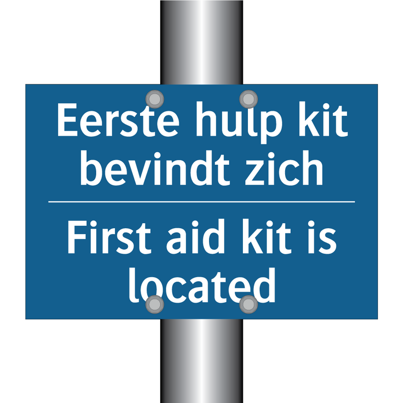 Eerste hulp kit bevindt zich - First aid kit is located