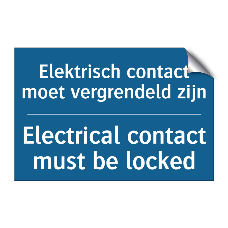 Elektrisch contact moet vergrendeld /.../ - Electrical contact must be locked /.../