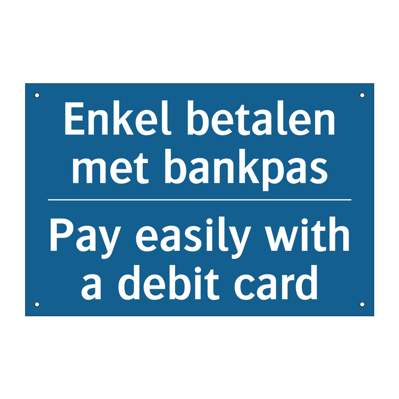 Enkel betalen met bankpas - Pay easily with a debit card