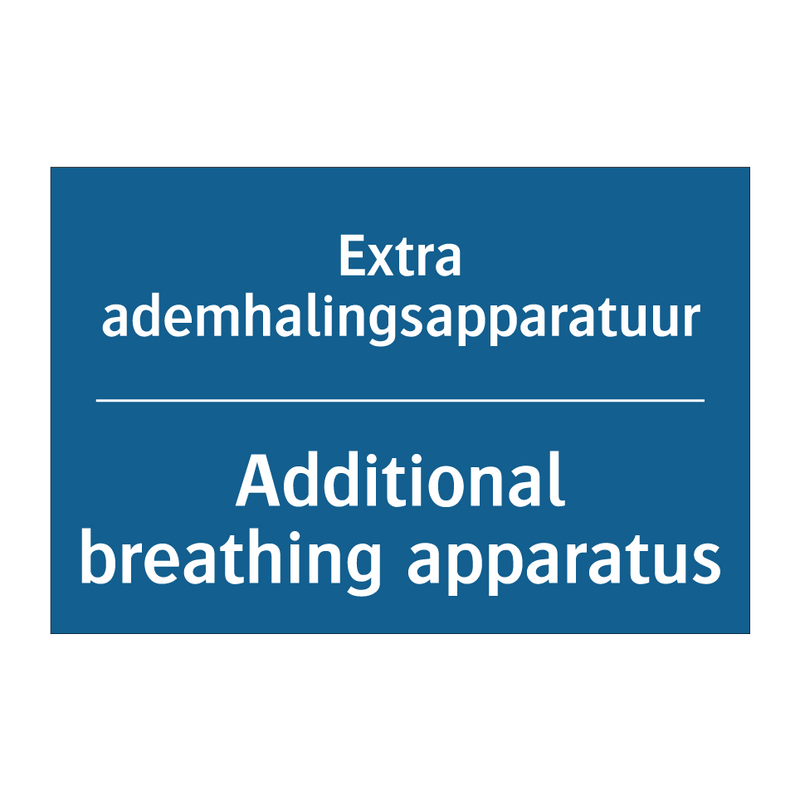 Extra ademhalingsapparatuur - Additional breathing apparatus