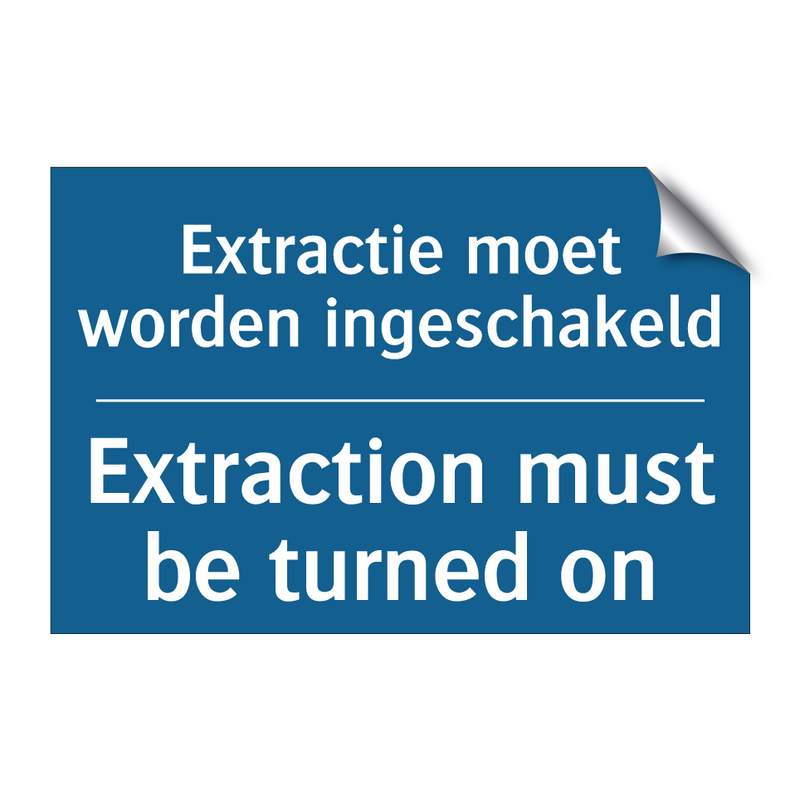 Extractie moet worden ingeschakeld /.../ - Extraction must be turned on