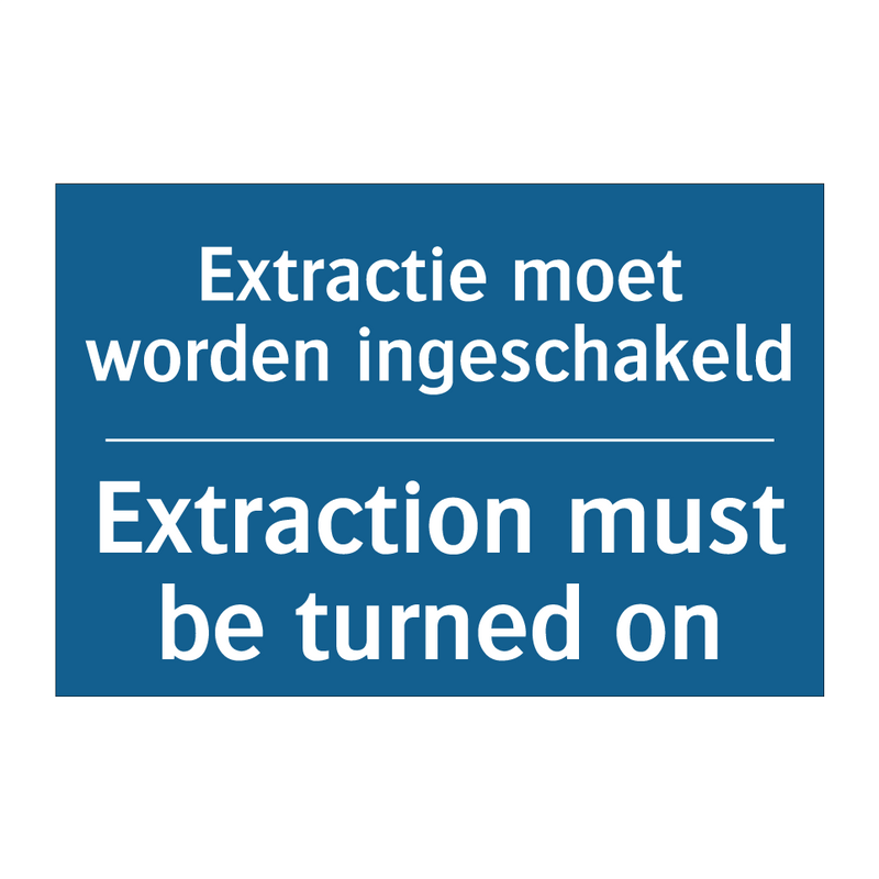 Extractie moet worden ingeschakeld /.../ - Extraction must be turned on