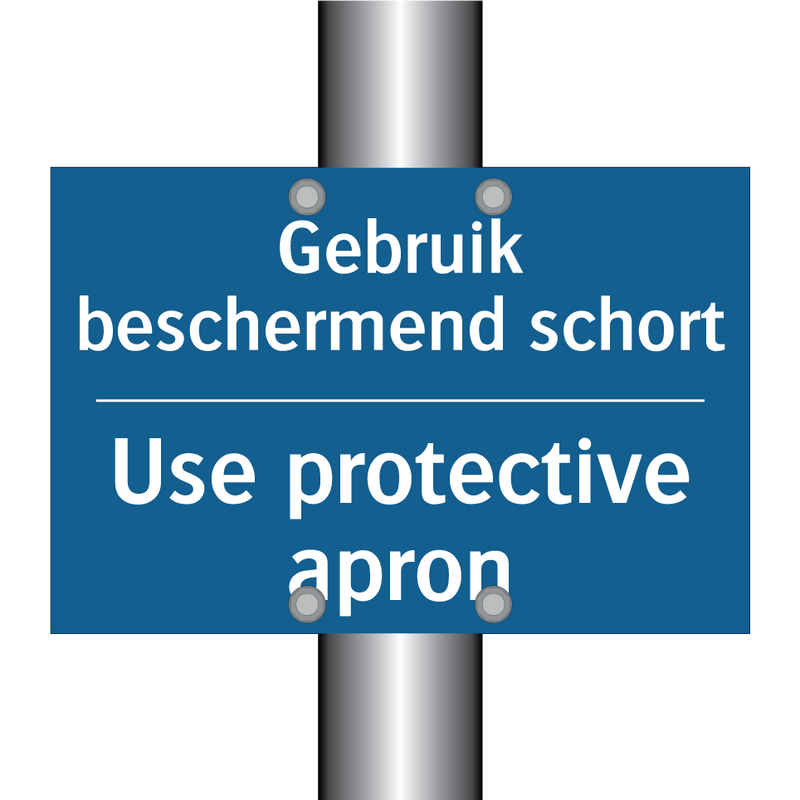 Gebruik beschermend schort - Use protective apron