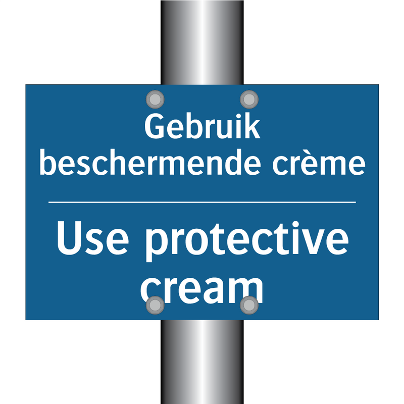 Gebruik beschermende crème - Use protective cream