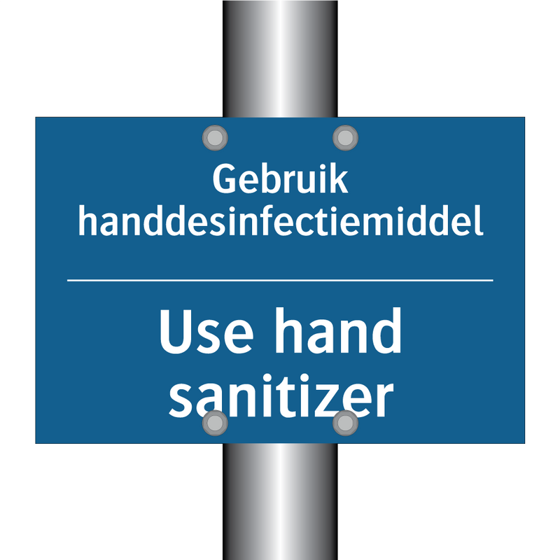 Gebruik handdesinfectiemiddel - Use hand sanitizer