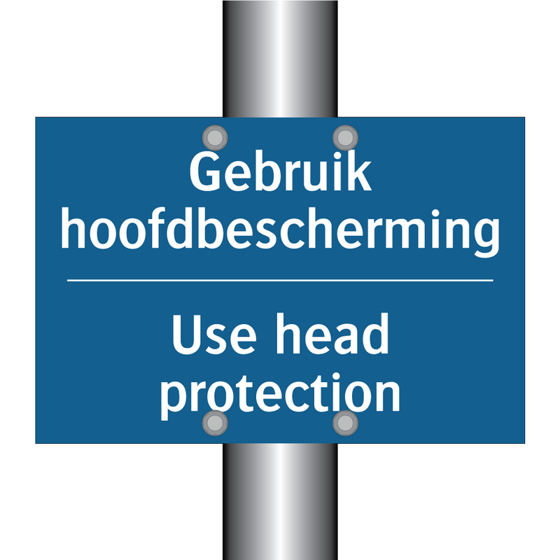 Gebruik hoofdbescherming - Use head protection & Gebruik hoofdbescherming - Use head protection