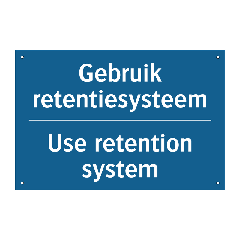 Gebruik retentiesysteem - Use retention system & Gebruik retentiesysteem - Use retention system