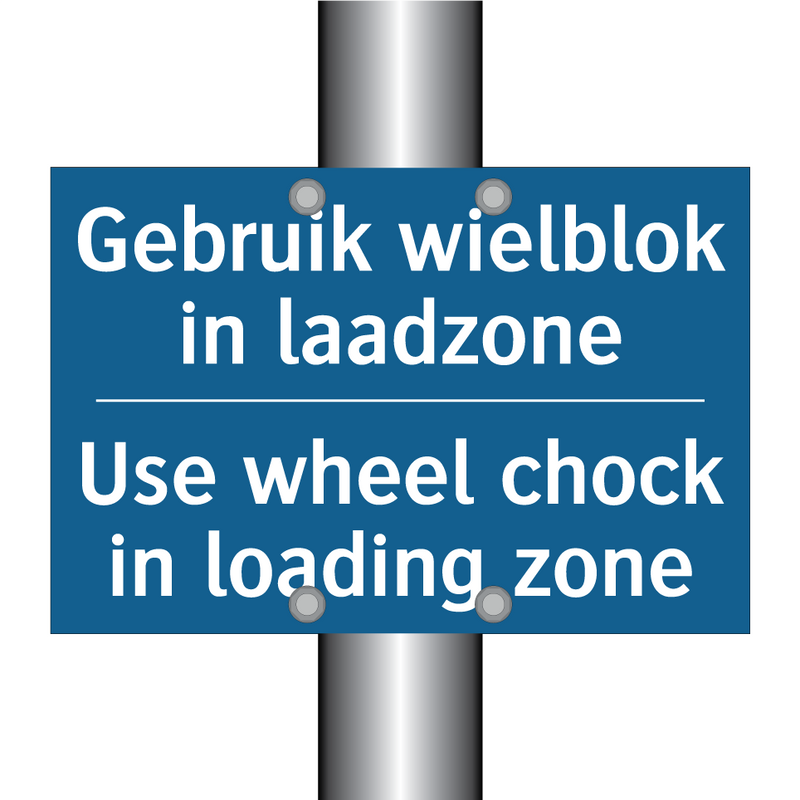 Gebruik wielblok in laadzone - Use wheel chock in loading zone /.../