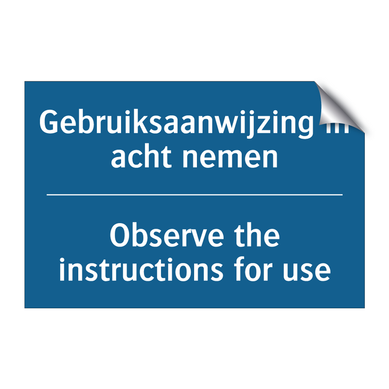 Gebruiksaanwijzing in acht nemen /.../ - Observe the instructions for use /.../