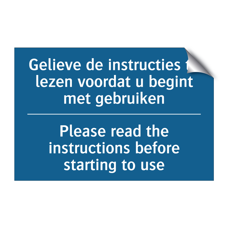 Gelieve de instructies te lezen /.../ - Please read the instructions before /.../