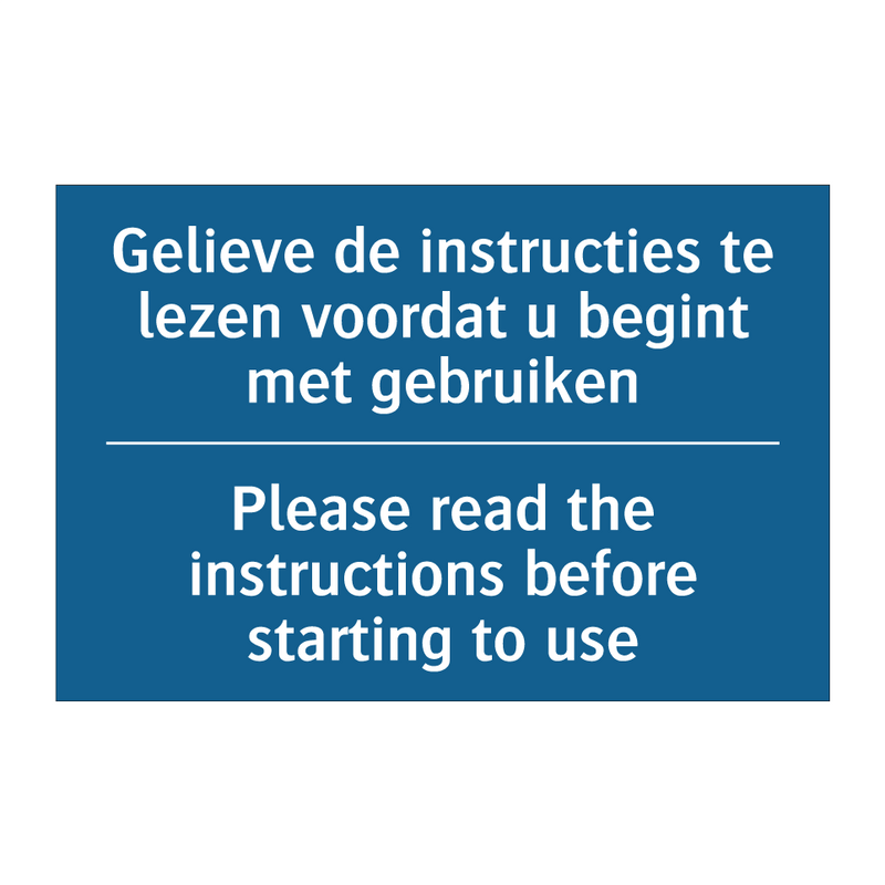 Gelieve de instructies te lezen /.../ - Please read the instructions before /.../