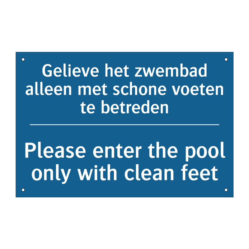 Gelieve het zwembad alleen met /.../ - Please enter the pool only with /.../