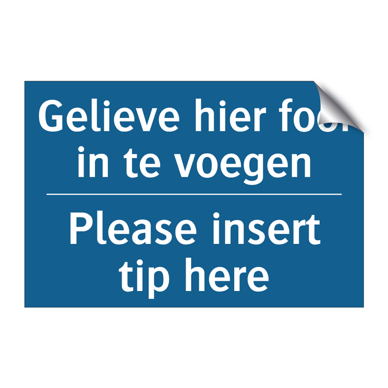 Gelieve hier fooi in te voegen - Please insert tip here