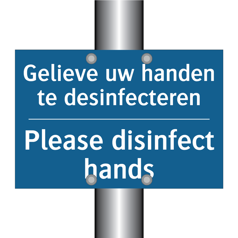 Gelieve uw handen te desinfecteren /.../ - Please disinfect hands