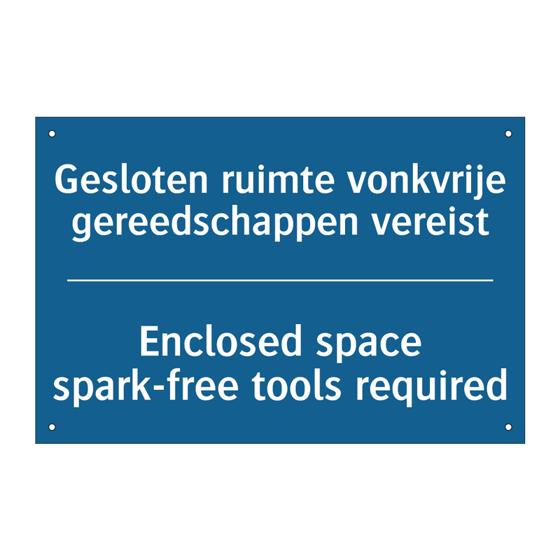 Gesloten ruimte vonkvrije gereedschappen /.../ - Enclosed space spark-free tools /.../