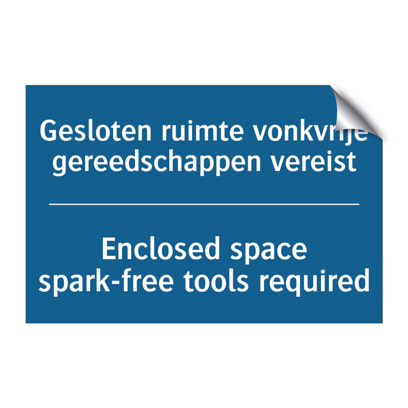 Gesloten ruimte vonkvrije gereedschappen /.../ - Enclosed space spark-free tools /.../