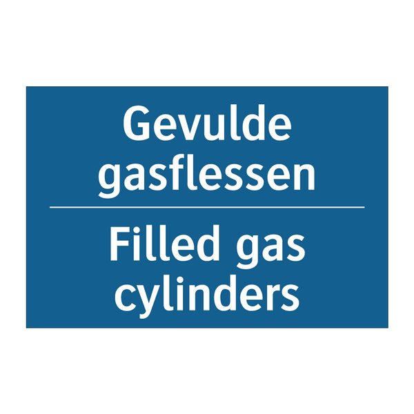 Gevulde gasflessen - Filled gas cylinders & Gevulde gasflessen - Filled gas cylinders