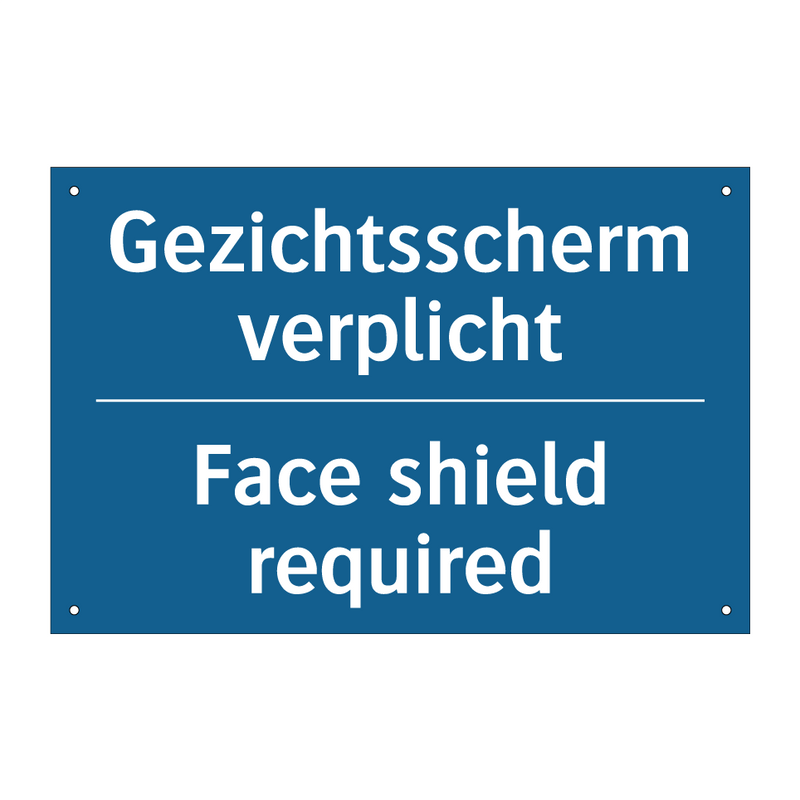 Gezichtsscherm verplicht - Face shield required & Gezichtsscherm verplicht - Face shield required