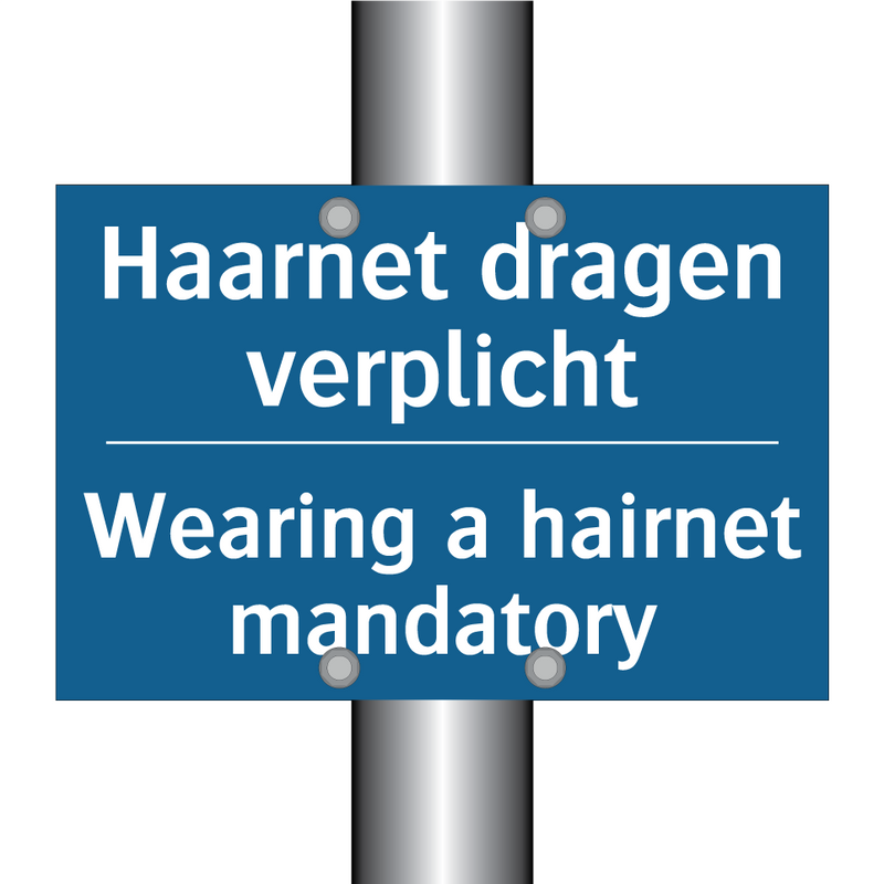 Haarnet dragen verplicht - Wearing a hairnet mandatory