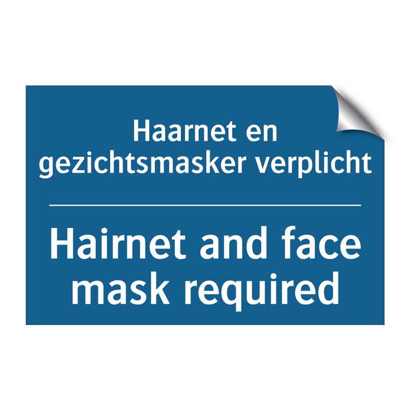 Haarnet en gezichtsmasker verplicht /.../ - Hairnet and face mask required