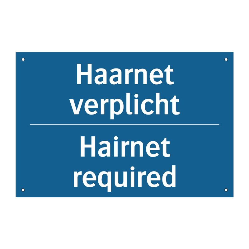 Haarnet verplicht - Hairnet required & Haarnet verplicht - Hairnet required