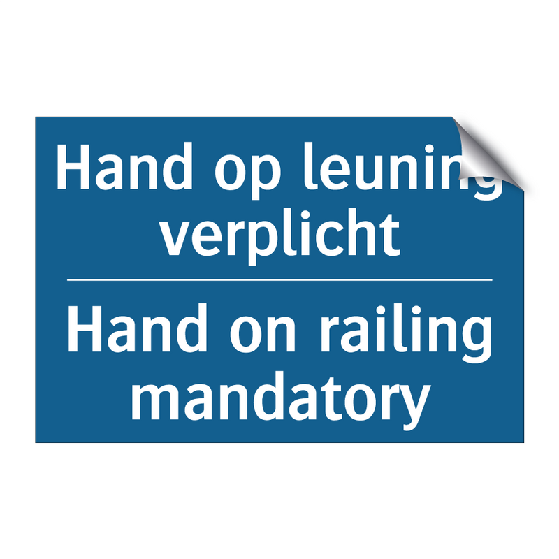 Hand op leuning verplicht - Hand on railing mandatory