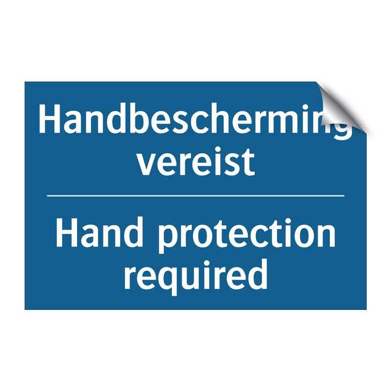 Handbescherming vereist - Hand protection required