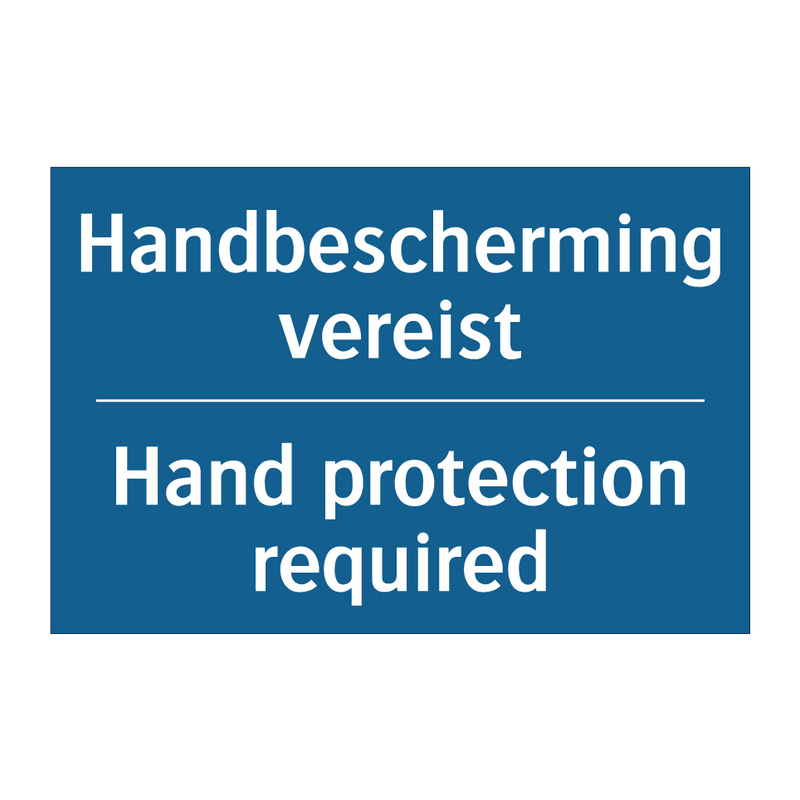 Handbescherming vereist - Hand protection required