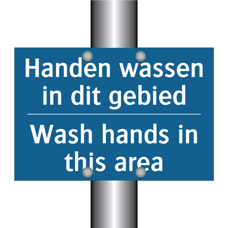 Handen wassen in dit gebied - Wash hands in this area