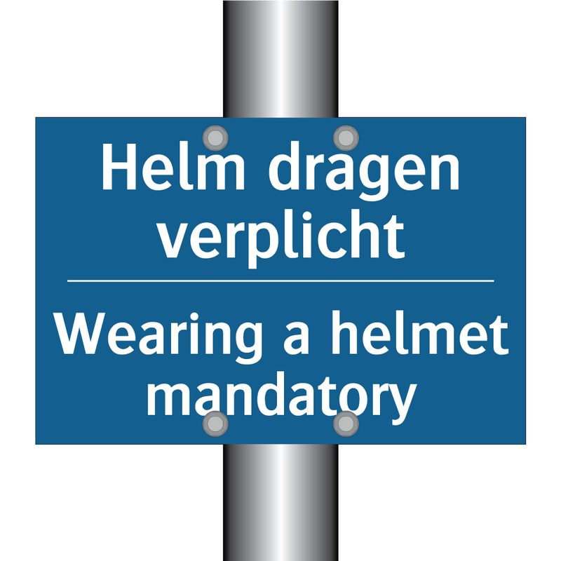 Helm dragen verplicht - Wearing a helmet mandatory