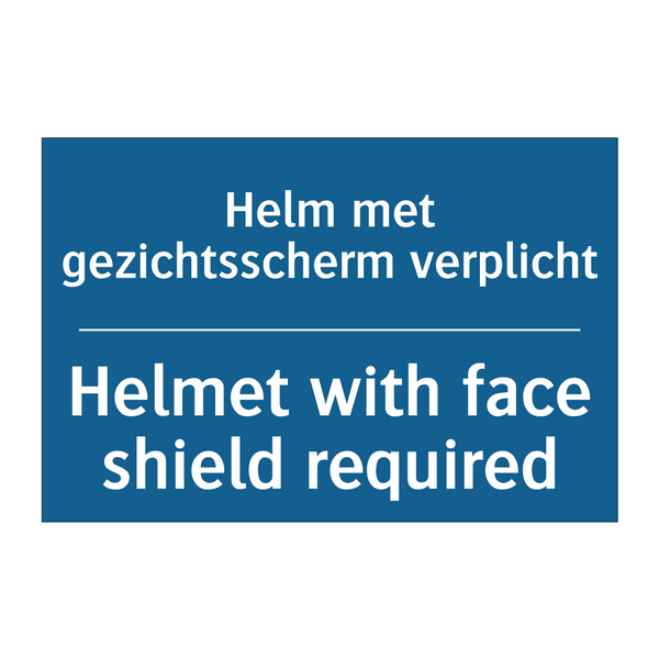 Helm met gezichtsscherm verplicht /.../ - Helmet with face shield required /.../