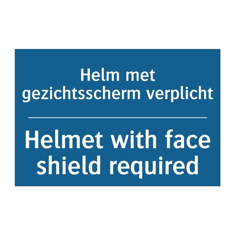 Helm met gezichtsscherm verplicht /.../ - Helmet with face shield required /.../