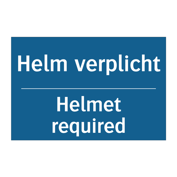 Helm verplicht - Helmet required & Helm verplicht - Helmet required