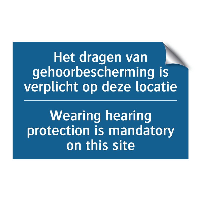 Het dragen van gehoorbescherming /.../ - Wearing hearing protection is /.../