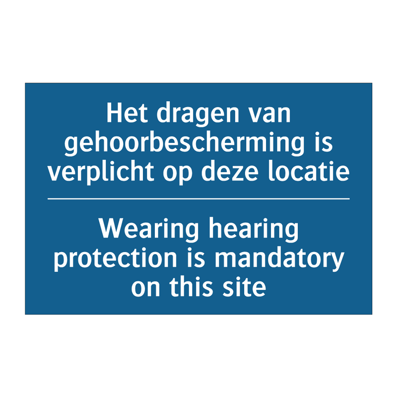 Het dragen van gehoorbescherming /.../ - Wearing hearing protection is /.../