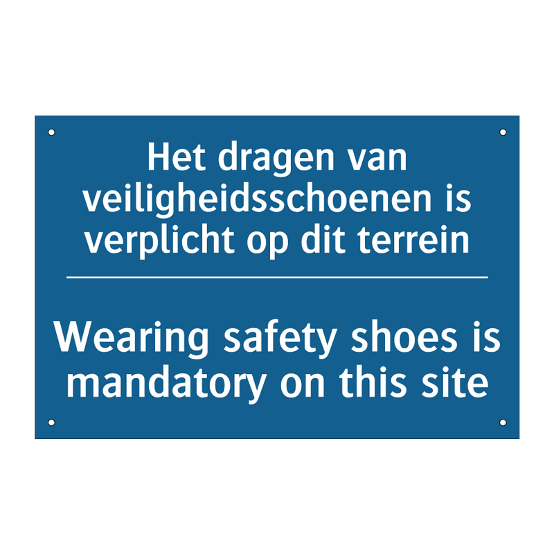 Het dragen van veiligheidsschoenen /.../ - Wearing safety shoes is mandatory /.../