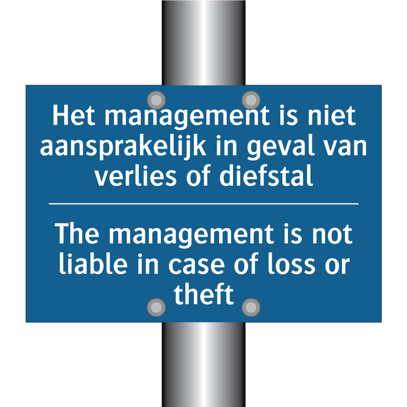 Het management is niet aansprakelijk /.../ - The management is not liable in /.../