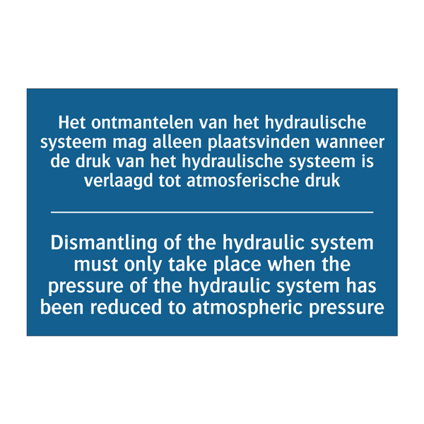 Het ontmantelen van het hydraulische /.../ - Dismantling of the hydraulic system /.../