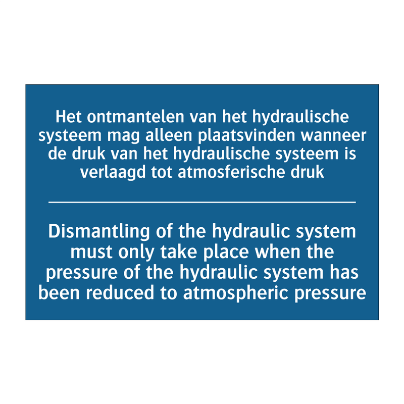 Het ontmantelen van het hydraulische /.../ - Dismantling of the hydraulic system /.../