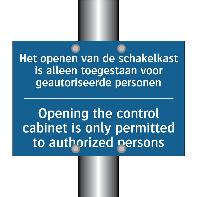 Het openen van de schakelkast /.../ - Opening the control cabinet is /.../