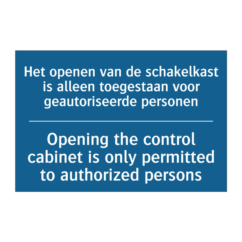 Het openen van de schakelkast /.../ - Opening the control cabinet is /.../